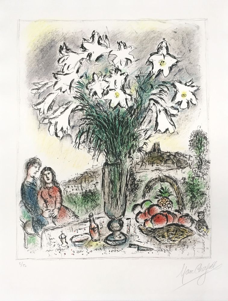Litografía Chagall - Les Arums