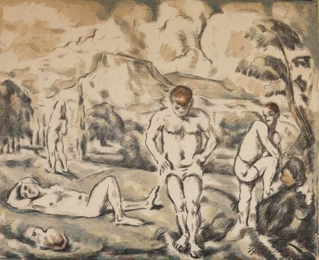 Litografía Cezanne - Les baigneurs / The Bathers