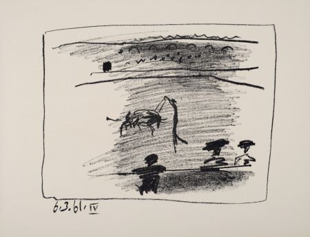Litografía Picasso - Les banderilles, 1961