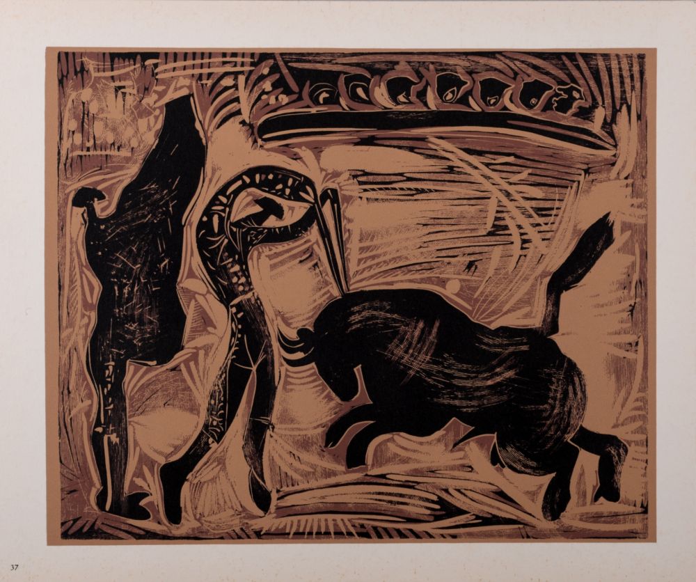 Linograbado Picasso (After) - Les banderilles, 1962
