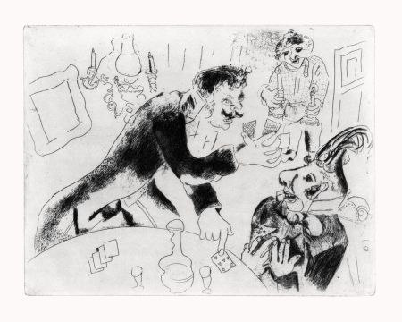 Aguafuerte Chagall - Les cartes à jouer