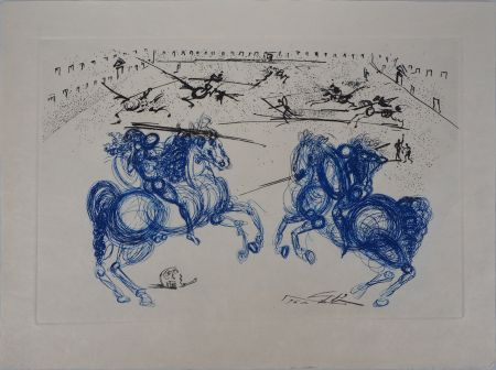 Grabado Dali - Les cavaliers bleus
