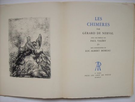 Libro Ilustrado Moreau - Les Chimères, par Gérard de Nerval. Avec une préface de Paul Valéry & des lithographies de Luc-Albert Moreau