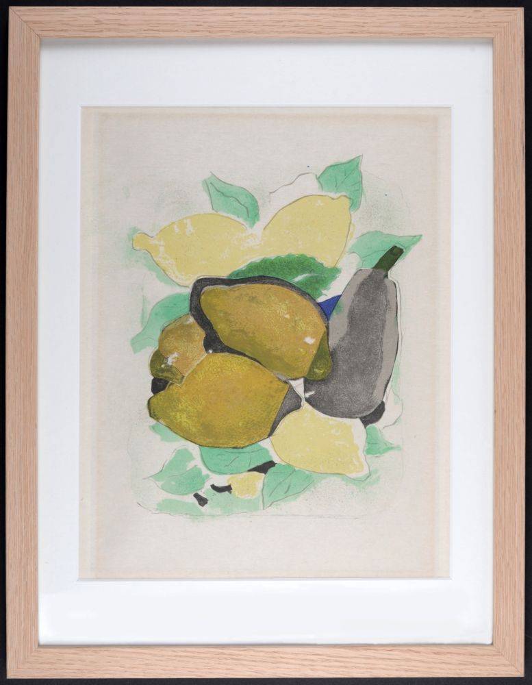 Litografía Braque - Les Citrons, 1963 - Framed