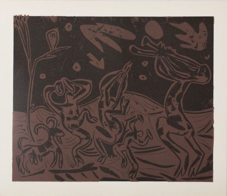 Linograbado Picasso - Les danseurs au hibou