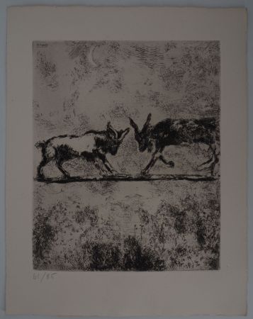 Grabado Chagall - Les deux chèvres