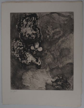 Grabado Chagall - Les deux coqs