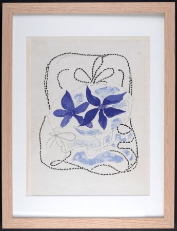 Litografía Braque - Les Deux iris, 1963 - Framed