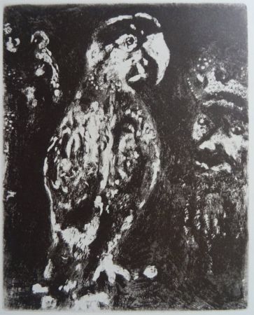 Aguafuerte Chagall - Les deux Perroquets, le Roi et son fils