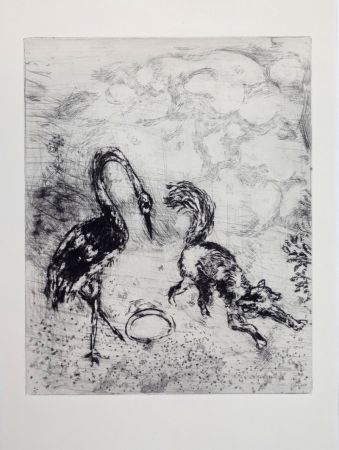 Grabado Chagall - Les fables de La Fontaine