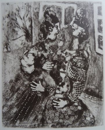 Aguafuerte Chagall - Les femmes et le secret
