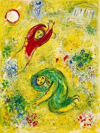 Litografía Chagall - Les fleurs saccagées