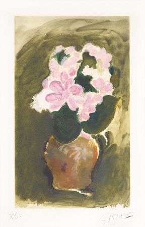 Aguafuerte Y Aguatinta Braque - Les Fleurs Violets (Purple Flowers), c. 1960