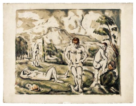 Litografía Cezanne - Les Grands Baigneurs