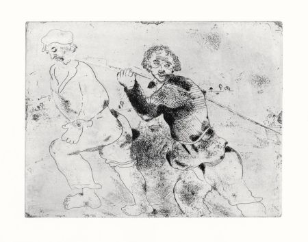 Aguafuerte Chagall - Les Haleurs