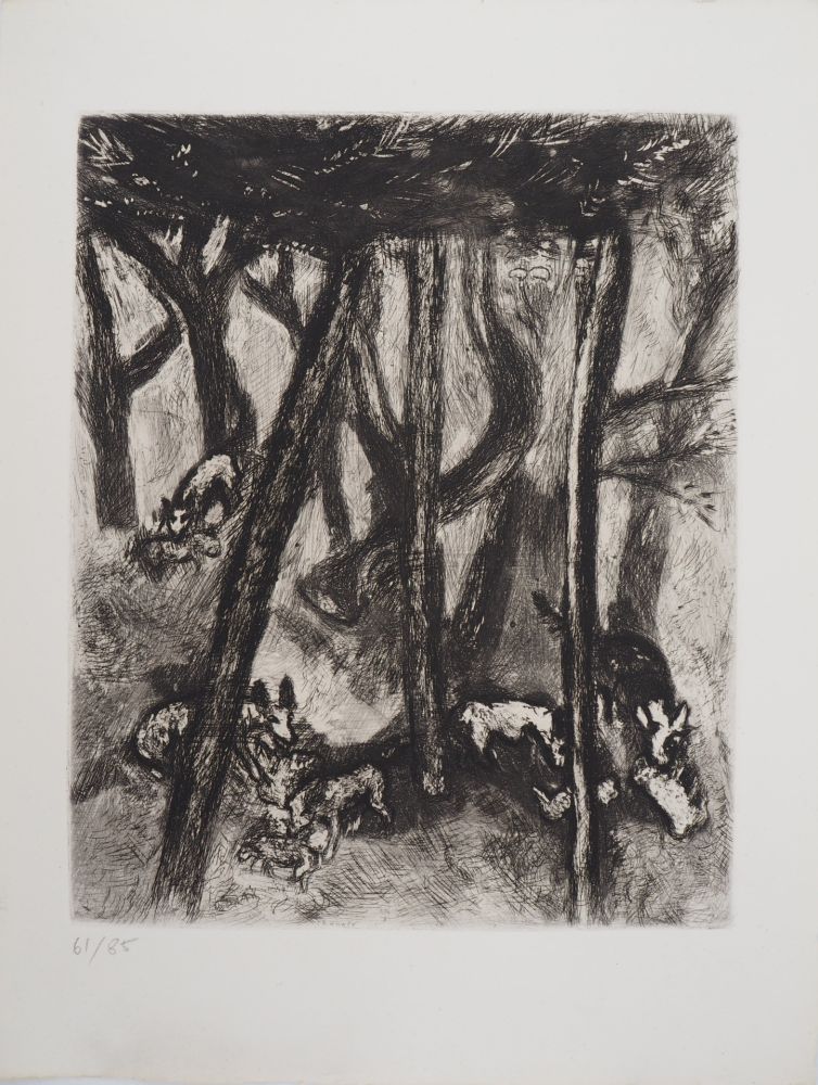 Grabado Chagall - Les loups et les brebis