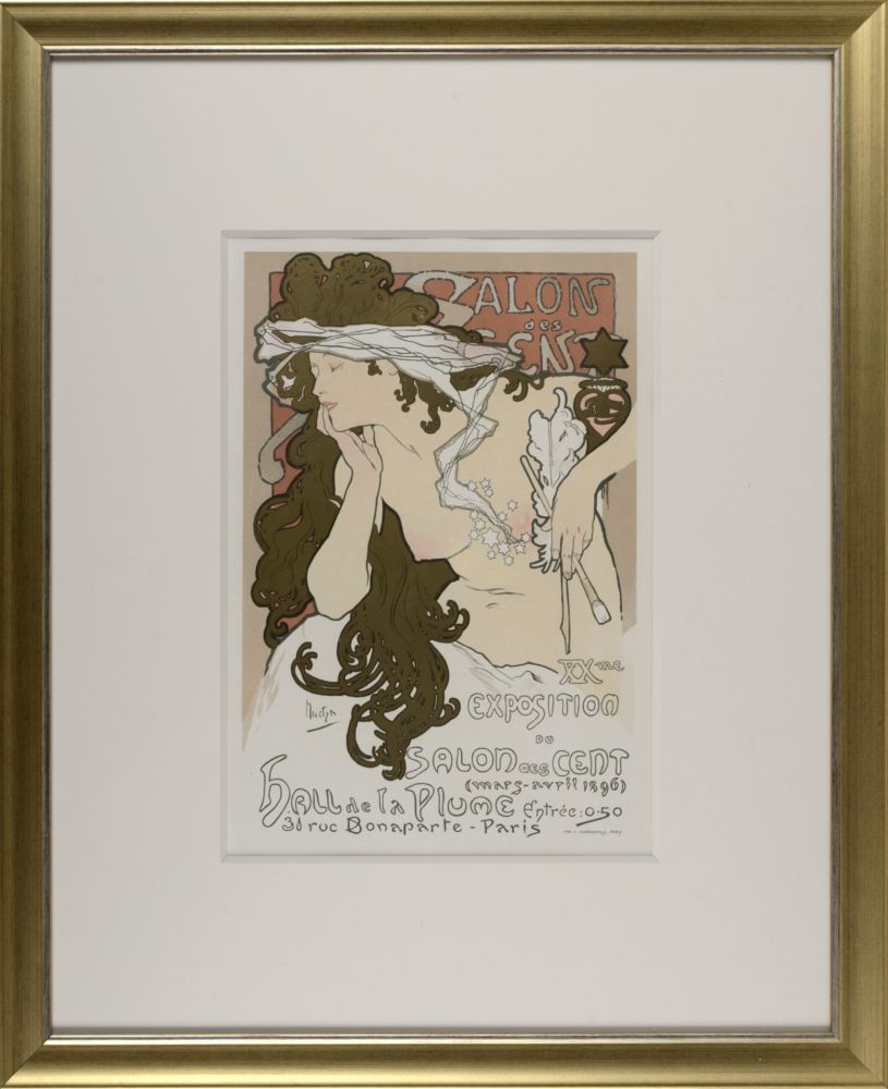 Litografía Mucha - Les Maîtres de l'Affiche : Salon des Cent, 1897 (FRAMED)