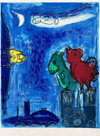 Litografía Chagall - Les Monstres de Notre-Dame