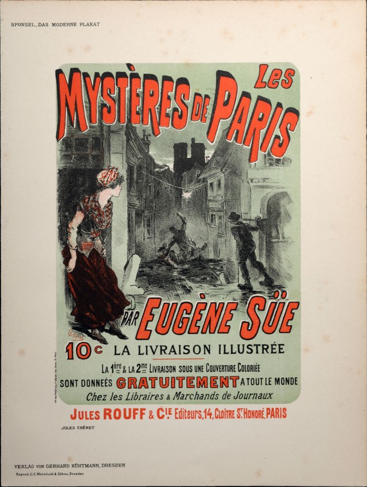 Litografía Cheret - Les Mystères de Paris, 1897