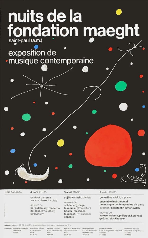 Litografía Miró - LES NUITS DE LA FONDATION MAEGHT (1967).