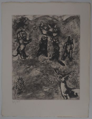 Grabado Chagall - Les obsèques de la lionne