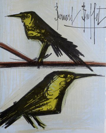 Litografía Buffet - Les Oiseaux, 1967.