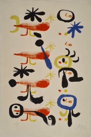 Litografía Miró - Les Oiseleurs I 