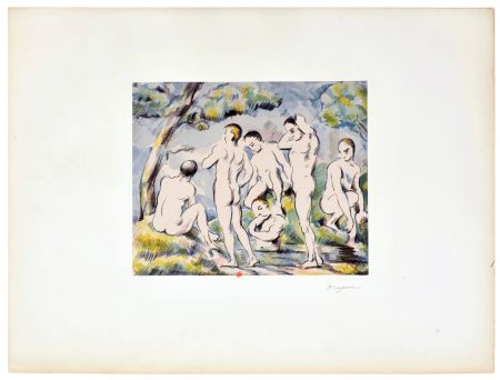 Litografía Cezanne - Les Petits Baigneurs ou Le Bain