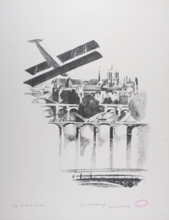 Litografía Delaunay - Les Ponts et Notre Dame, 1969