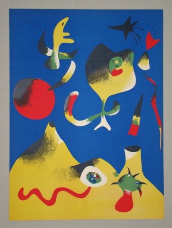Litografía Miró (After) - Les quatre éléments - Air