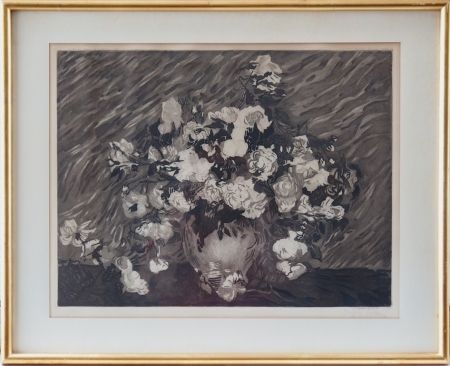 Aguafuerte Y Aguatinta Villon - Les roses (d'après Van Gogh)