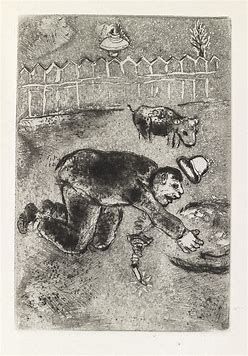 Aguafuerte Chagall - Les sept Peches capitaux: L'Avarice 11