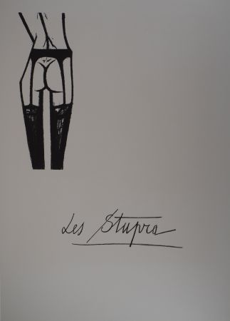 Litografía Buffet - Les Stupra, les jarretelles