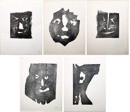 Grabado Picasso - LES TRANSPARENTS : La suite complète des 5 CARTALÉGRAPHIES ORIGINALES (PAB,1967)