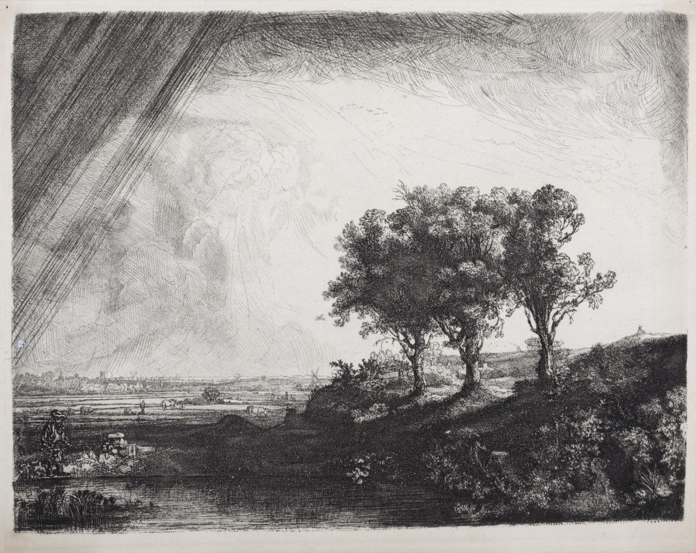 Heliograbado Rembrandt - Les trois arbres