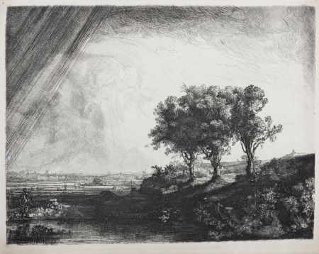 Heliograbado Rembrandt - Les trois arbres