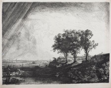 Heliograbado Rembrandt - Les trois arbres, circa 1870