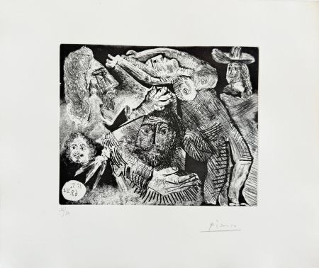 Aguafuerte Y Aguatinta Picasso - Les Trois mousquetaires, Series 347, Plate 91