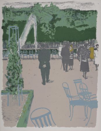 Litografía Brianchon - Les Tuileries, 1962