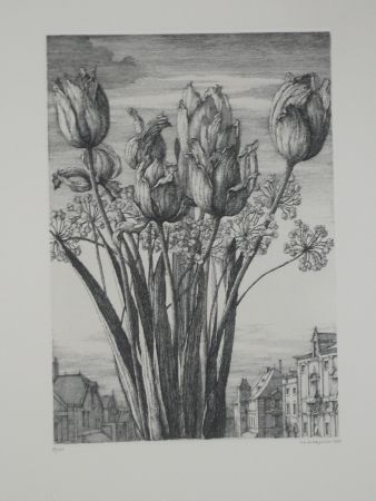 Aguafuerte Desmazières - Les tulipes