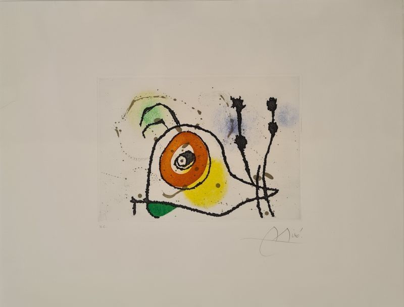 Aguafuerte Y Aguatinta Miró - L'escargot enjoué 