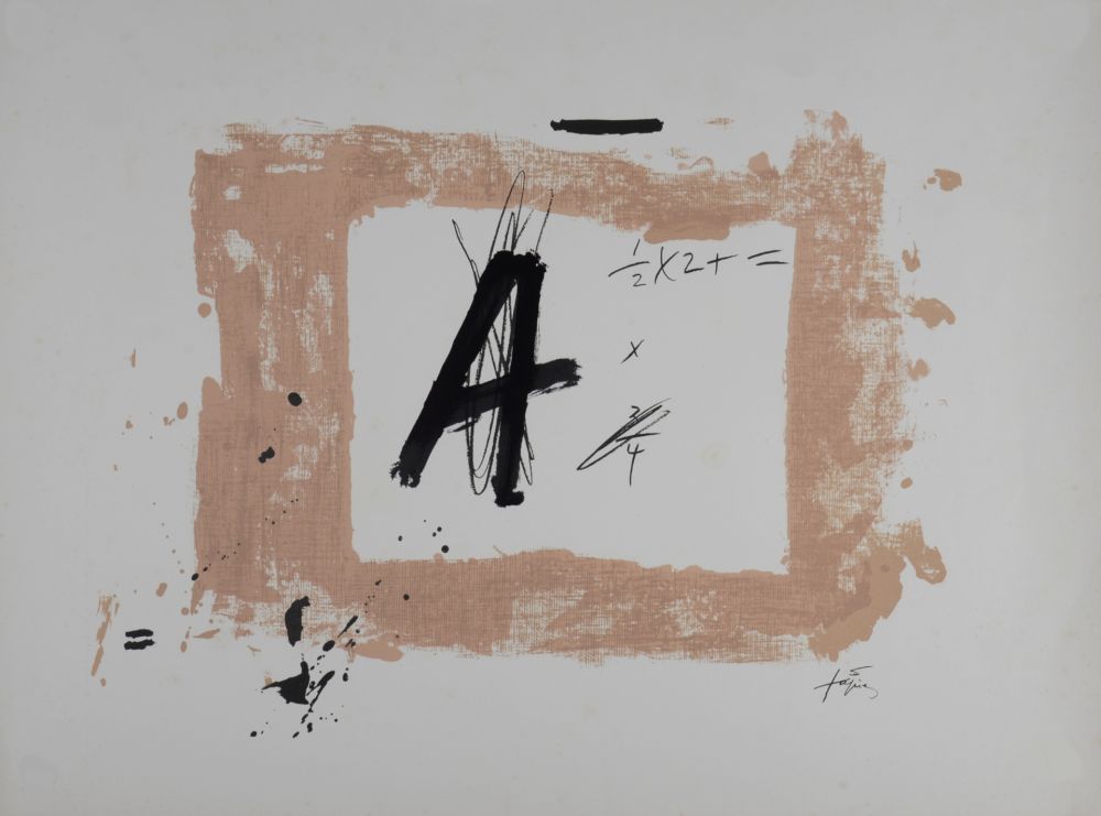 Litografía Tàpies - Lette A, 1976