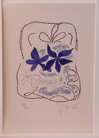 Litografía Braque - Lettera Amorosa : Les deux iris bleus 