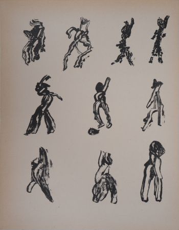 Litografía Michaux - Lettrisme, dix figures