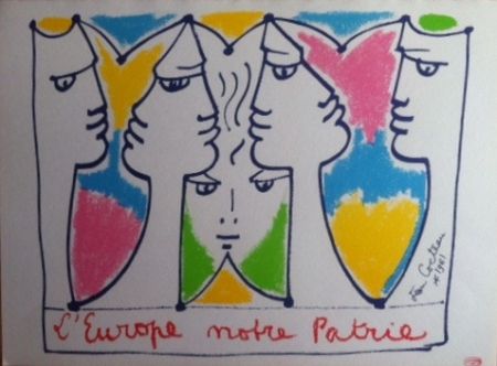 Litografía Cocteau - L'Europe