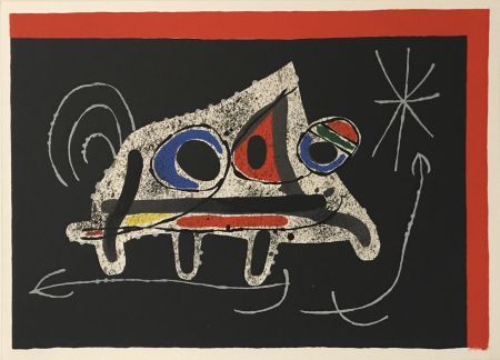 Litografía Miró - Lezard aux Plumes d'or (M.790)