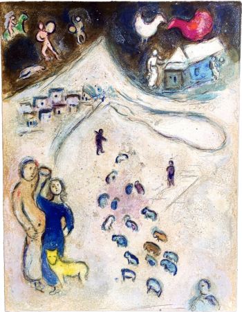 Litografía Chagall - L'HIVER (Winter, from Daphnis & Chloé. 1961)