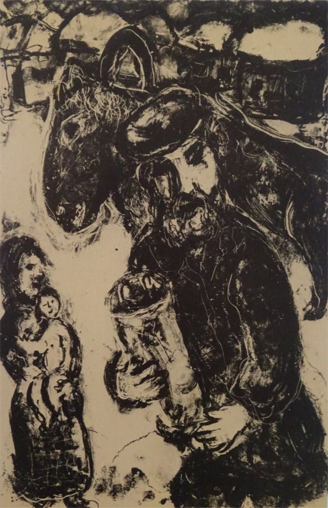 Litografía Chagall - L'Homme a la Thora