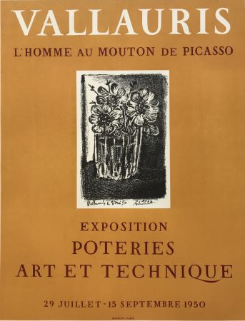 Litografía Picasso - L'Homme au Mouton de Picasso - Vallauris