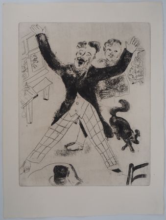 Grabado Chagall - L'homme heureux (Nozdriov)